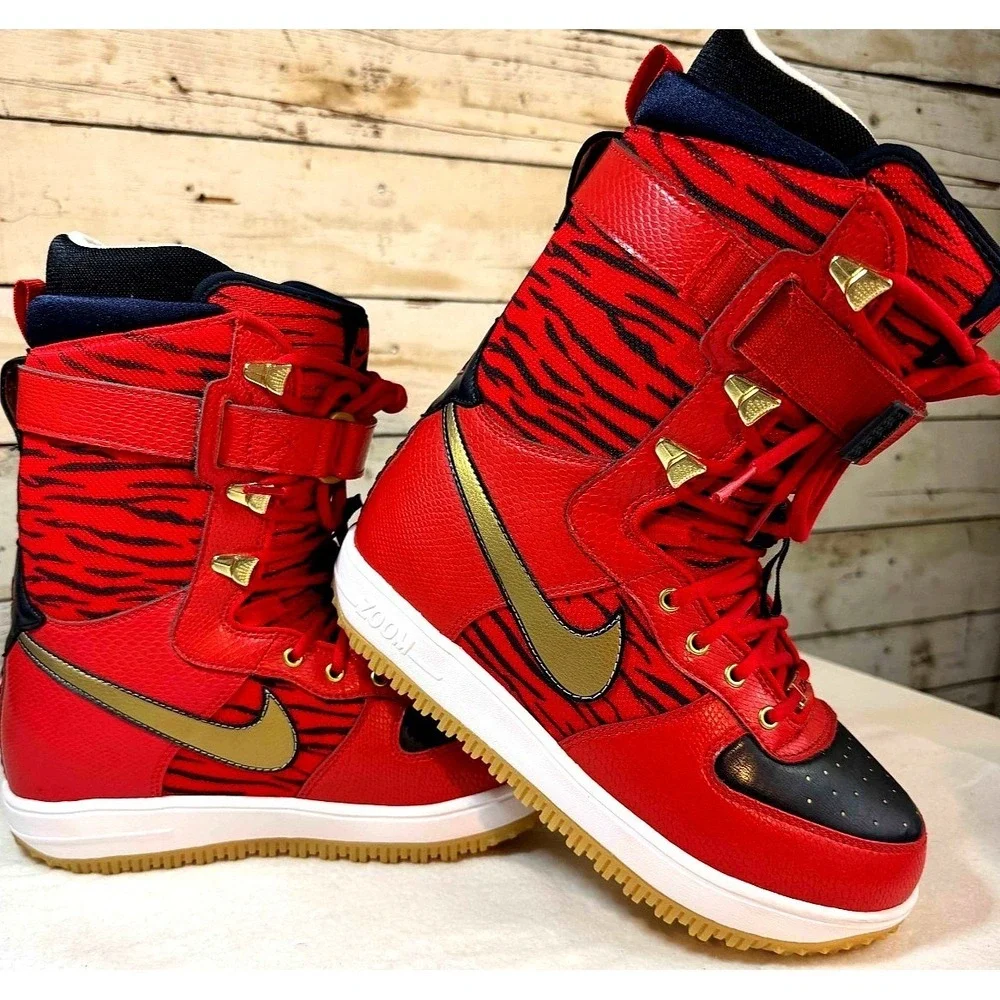 Nike ZF-1 Zoom Force 1 Tiger‎ Print Snowboard Boots Mens 7.5 334841-671